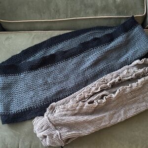 Modena. Set of 2 Knit Infinity Scarves in Black &  Gray, and Coffee colored
